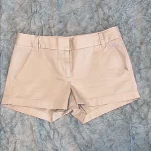 Khaki J. Crew 3” Mid-Rise Chino Shorts